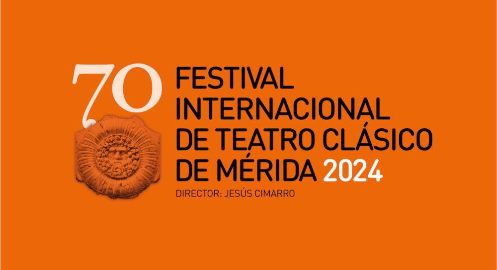 Logotipo Festival de Mérida Fondo naranja